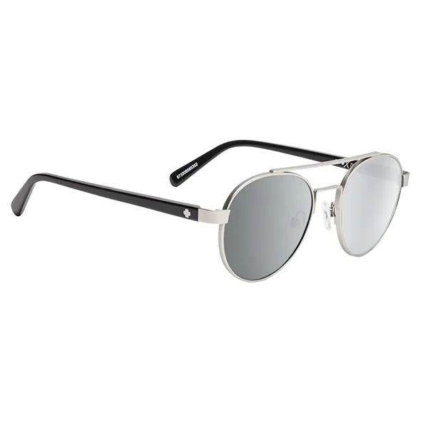 Spy Sunglasses Deco - Matte Silver/ Black Happy Grey Green W/ Mirror