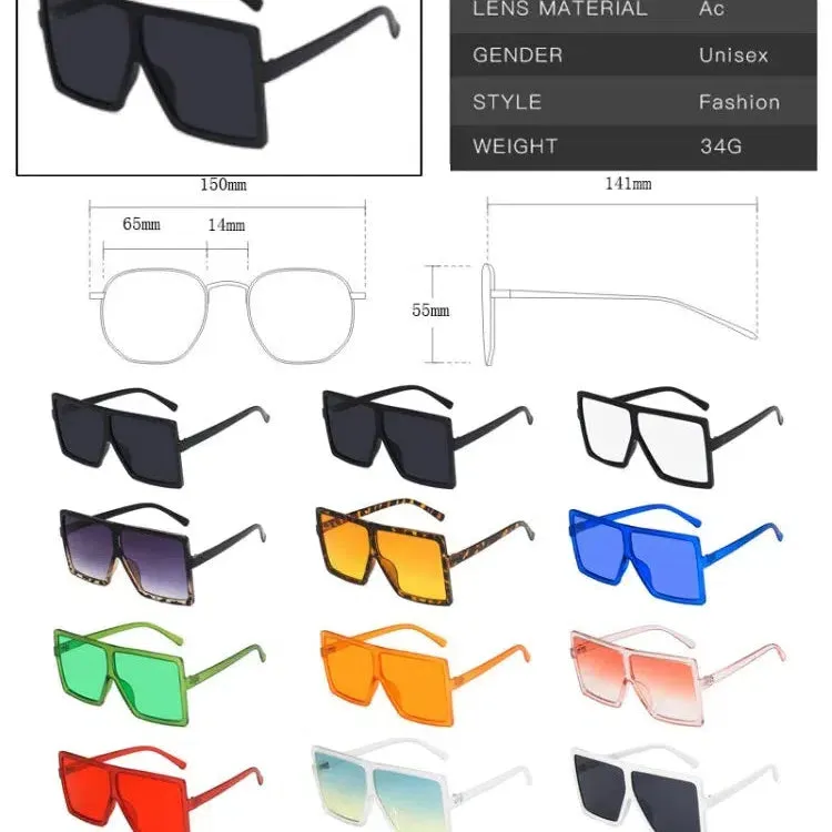 Square Women Sun Glasses Female Eyewear UV400 Oversized Fashion