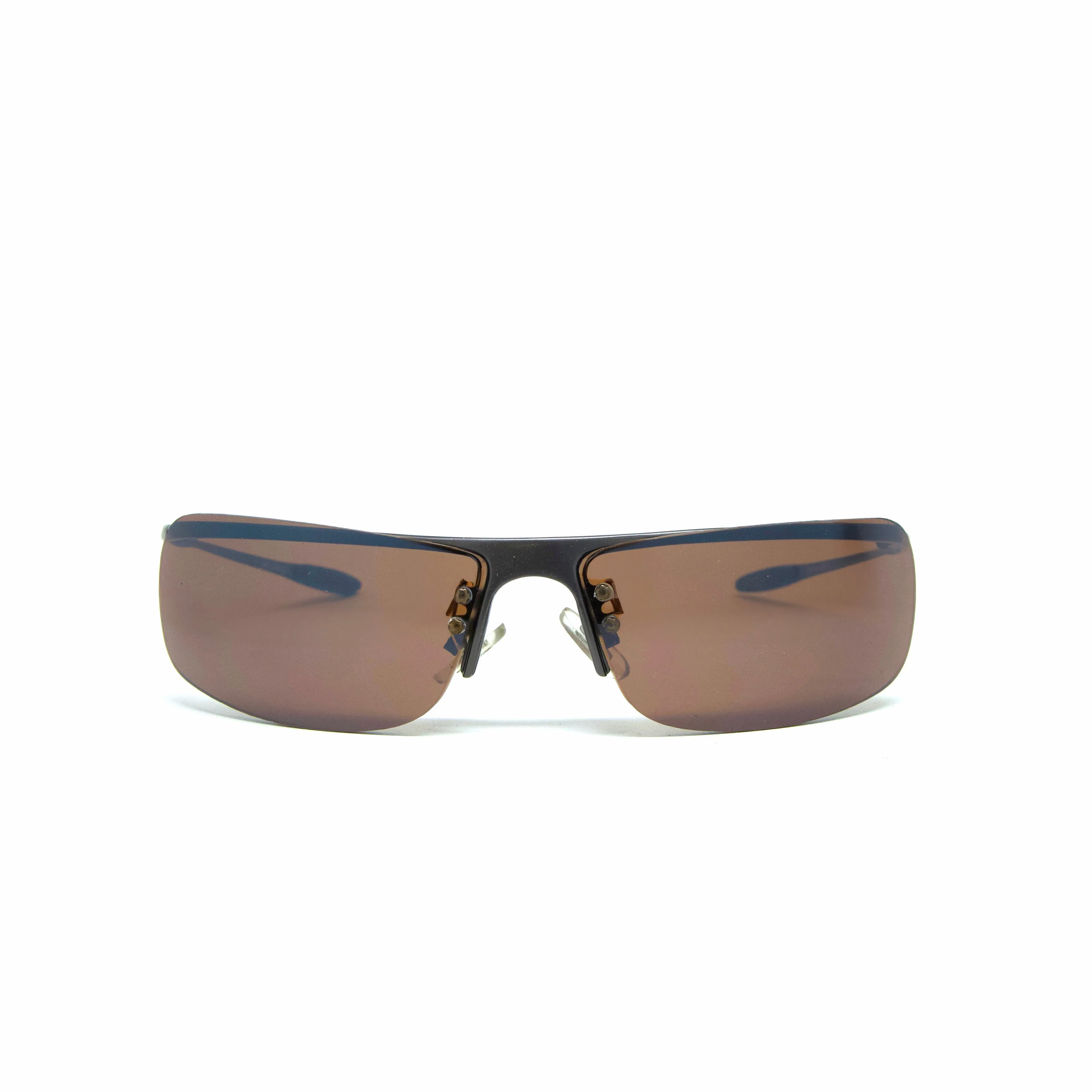//Style 818// Deluxe Vintage 90s Steel Visor Shades - Bronze/Brown