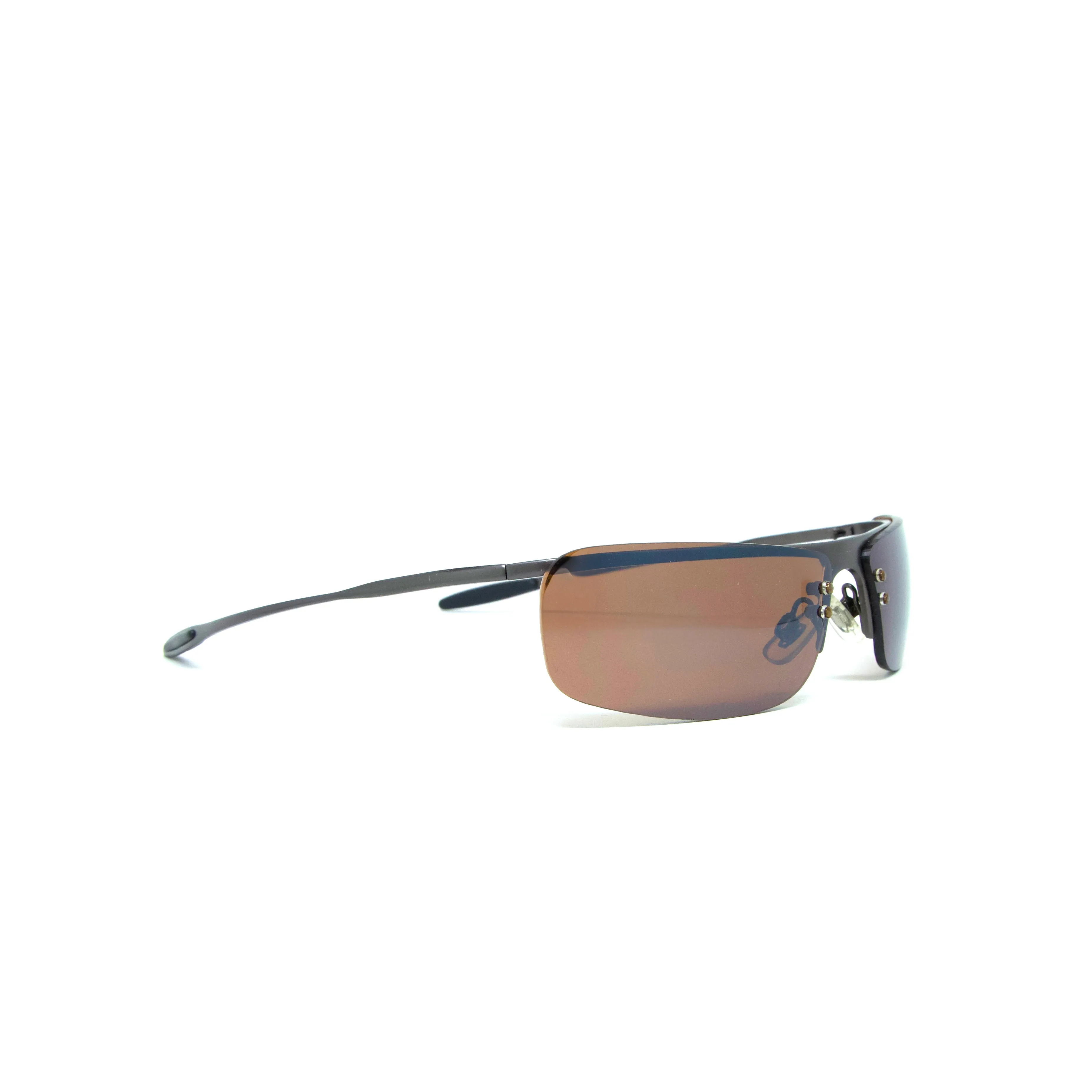 //Style 818// Deluxe Vintage 90s Steel Visor Shades - Bronze/Brown