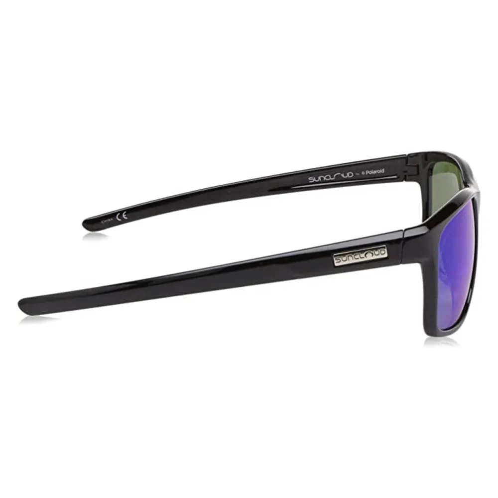 Suncloud Women's Black Frame Blue Mirror Lens Respek Polarized Sunglasses - 202337807595X