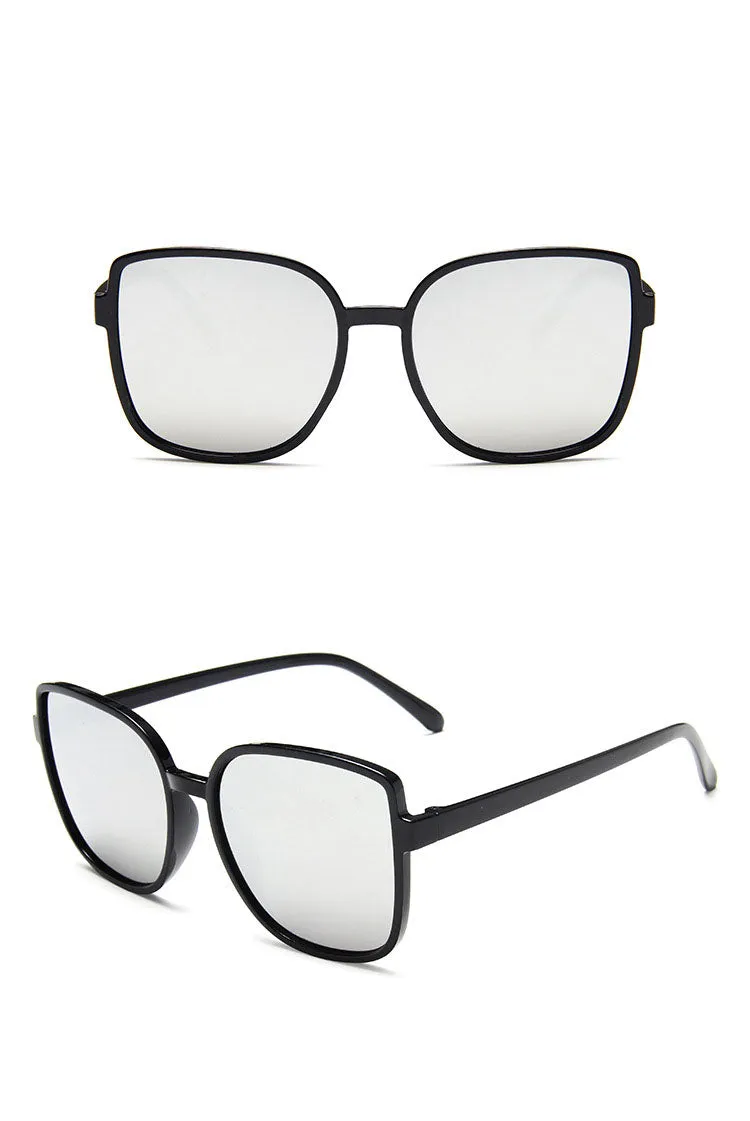VenusFox Fashion Colorful Reflective Mercury Sunglasses Oversize Round Frame Glasses Coated Outdoor Internet Celebrity Recommend Gafas