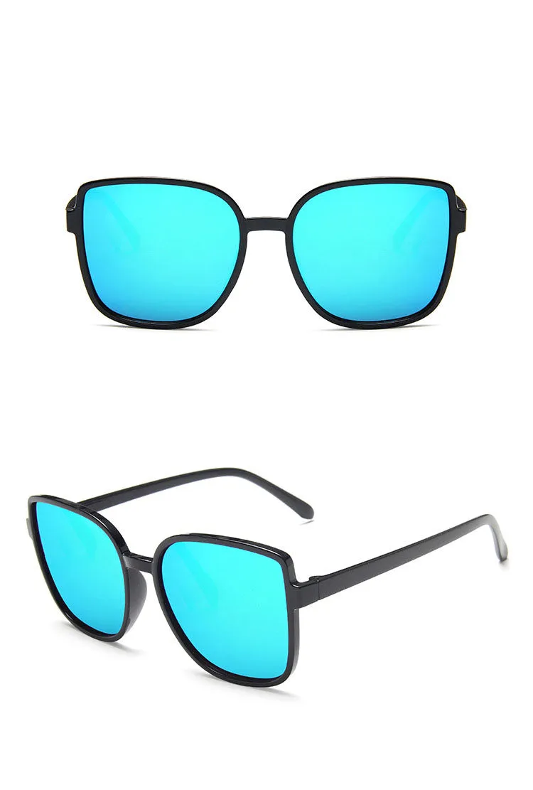 VenusFox Fashion Colorful Reflective Mercury Sunglasses Oversize Round Frame Glasses Coated Outdoor Internet Celebrity Recommend Gafas