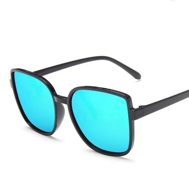 VenusFox Fashion Colorful Reflective Mercury Sunglasses Oversize Round Frame Glasses Coated Outdoor Internet Celebrity Recommend Gafas