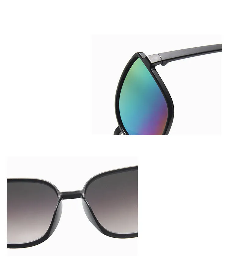 VenusFox Fashion Colorful Reflective Mercury Sunglasses Oversize Round Frame Glasses Coated Outdoor Internet Celebrity Recommend Gafas