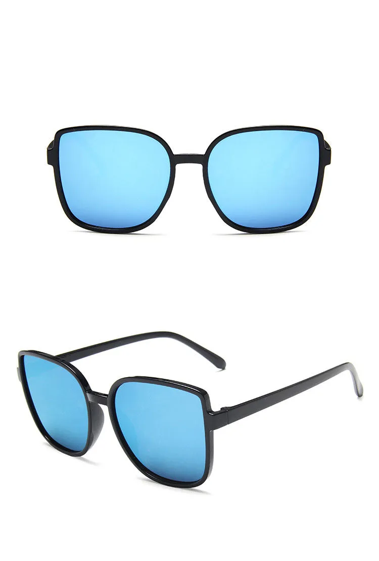 VenusFox Fashion Colorful Reflective Mercury Sunglasses Oversize Round Frame Glasses Coated Outdoor Internet Celebrity Recommend Gafas