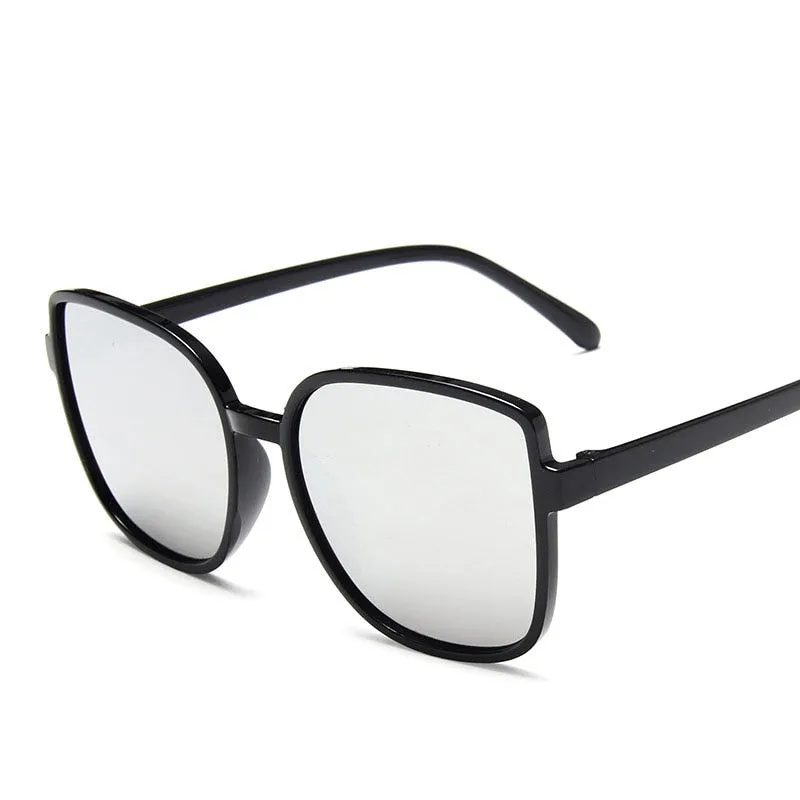 VenusFox Fashion Colorful Reflective Mercury Sunglasses Oversize Round Frame Glasses Coated Outdoor Internet Celebrity Recommend Gafas