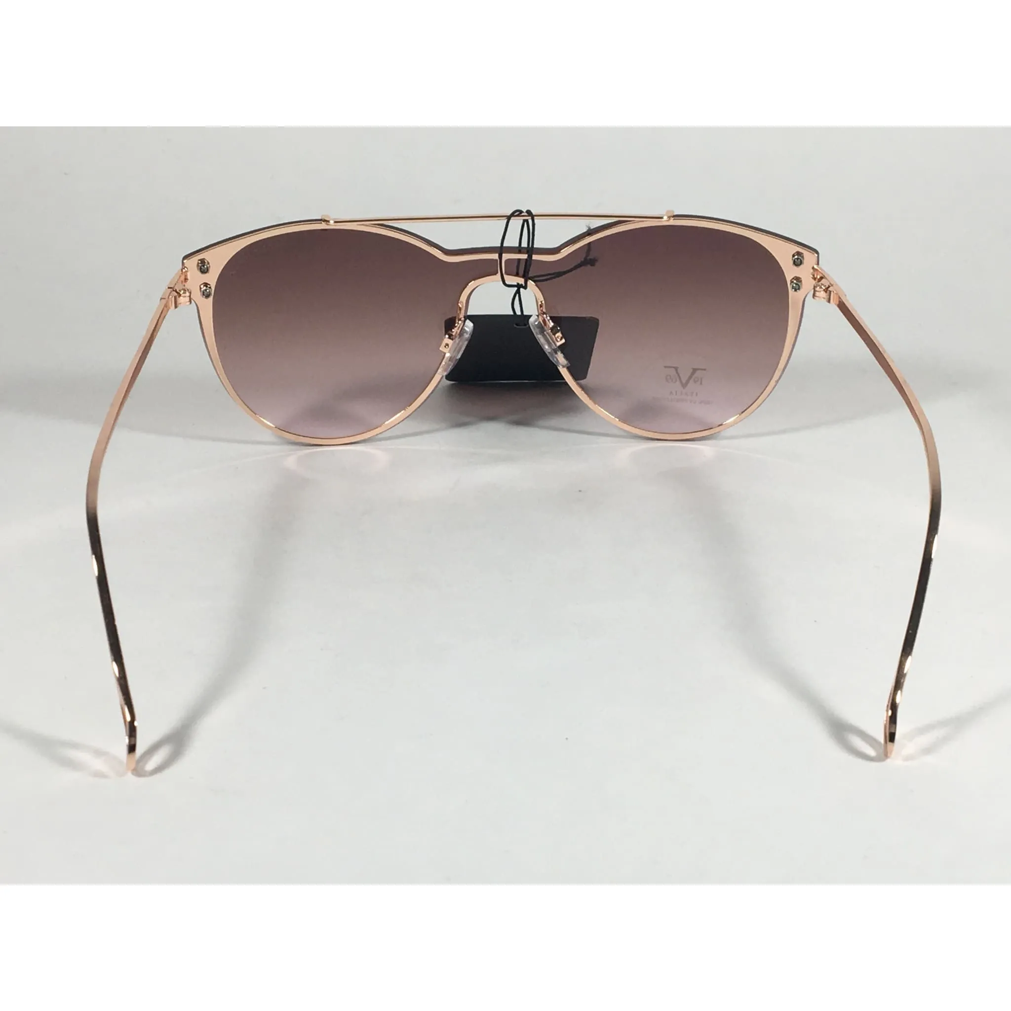 Versace 19V69 Italia Elisa Round Sunglasses Rose Gold Metal Brown Gradient Lens