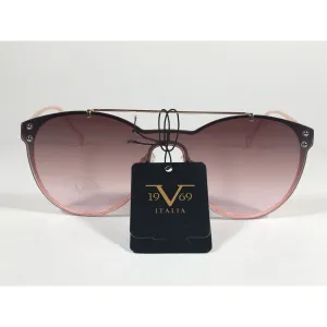 Versace 19V69 Italia Elisa Round Sunglasses Rose Gold Metal Brown Gradient Lens
