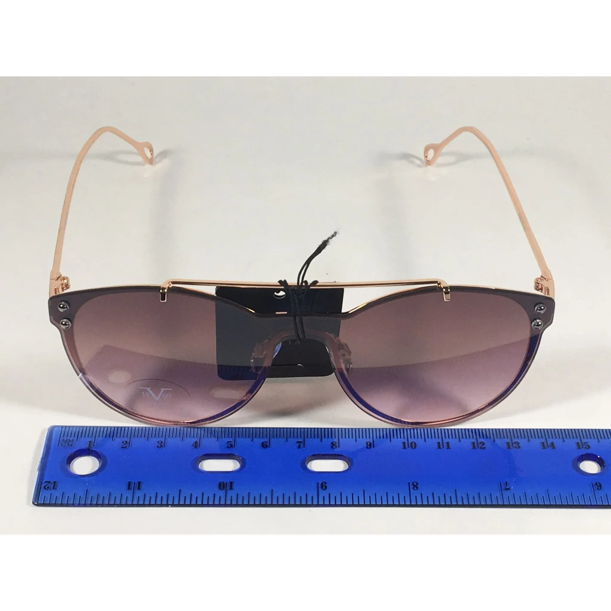 Versace 19V69 Italia Elisa Round Sunglasses Rose Gold Metal Brown Gradient Lens