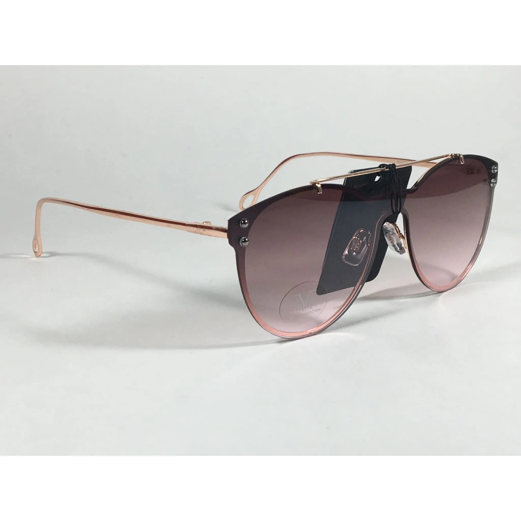 Versace 19V69 Italia Elisa Round Sunglasses Rose Gold Metal Brown Gradient Lens