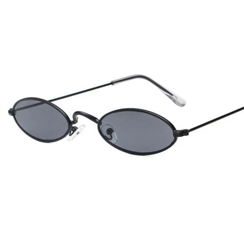 Women Retro Metal Frame Vintage Round Skinny Sun Glasses UV400